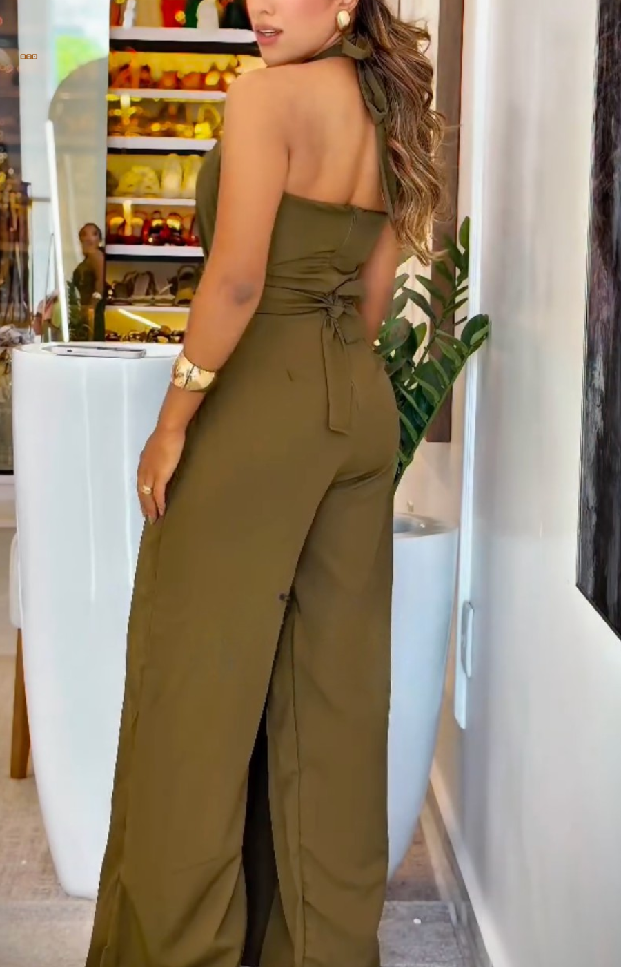 2032 - Macacão Gola Alta com Amaração