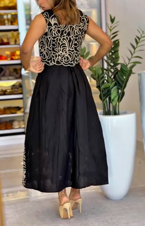 3099 - Conjunto Linho Top E Saia Bordado