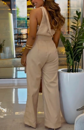 2098 - Macacão Feminino Alfaiataria Ombro Unico